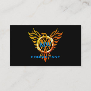 Professional Consultant, Flame Ring Phoenix, Black Business Card