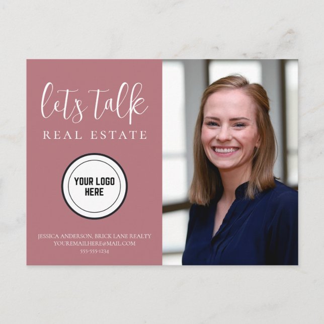 Professional Contact Info Photo Real Estate  Postcard (Front)