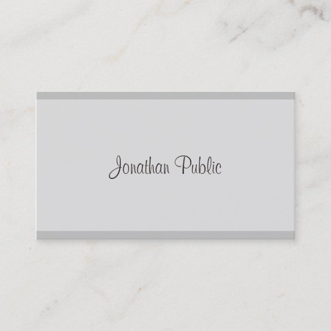 Professional Cool Script Elegant Simple Plain Chic Business Card (Front)