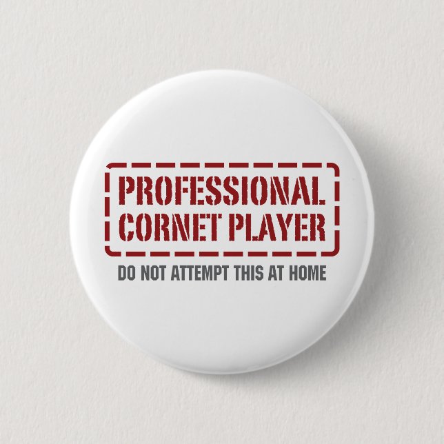 Professional Cornet Player 6 Cm Round Badge (Front)