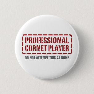 Professional Cornet Player 6 Cm Round Badge