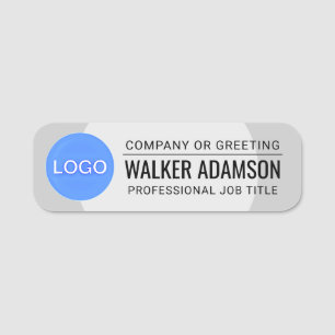 Professional Corporate Logo, Employee Silver Grey Name Tag