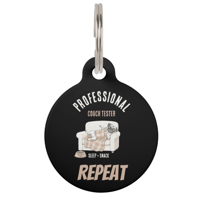 Professional Couch Tester – Cosy Paws Collection Pet Tag (Front)