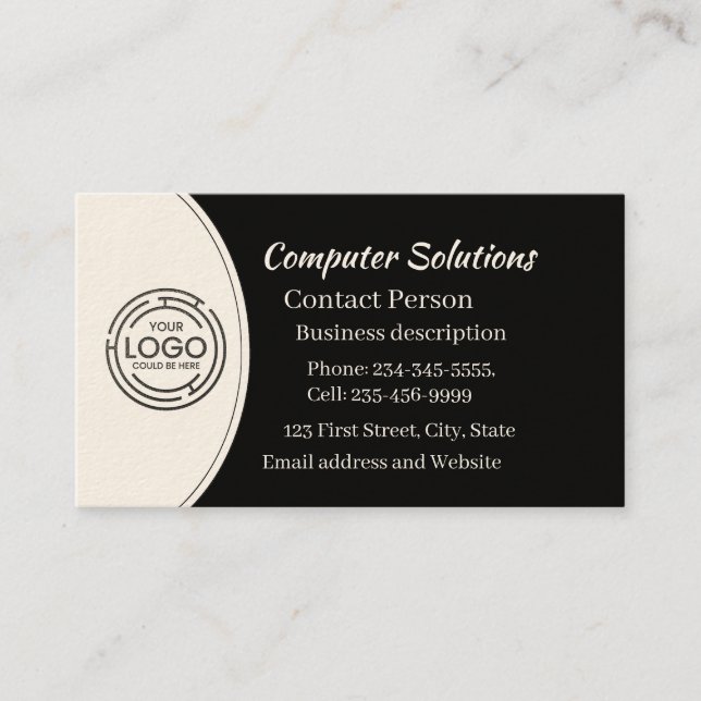 Professional Create Your Own Logo Elegant Business Business Card (Front)