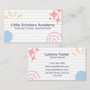 Professional Creative Cheerful Children Cute Clean Business Card