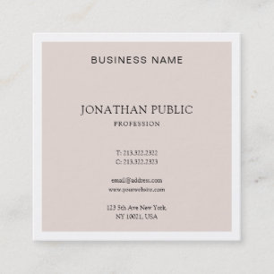 Professional Creative Design Simple Plain Modern Square Business Card