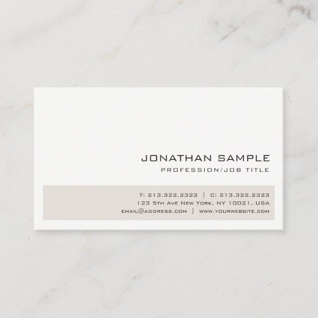 Professional Creative Elegant Colours Trendy Sleek Business Card (Front)