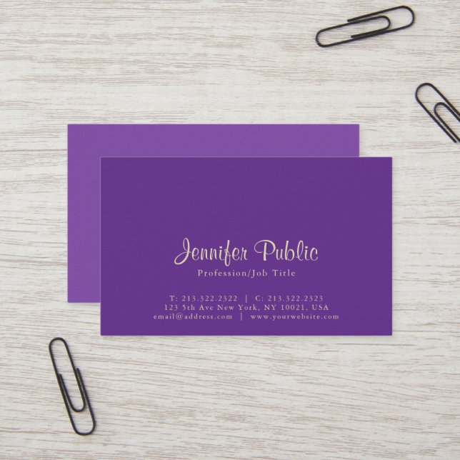 Professional Creative Elegant Pearl Finish Deluxe Business Card (Front/Back In Situ)