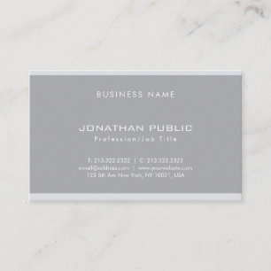 Professional Creative Modern Grey Minimalist Plain Business Card