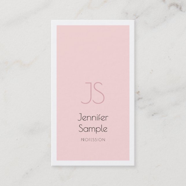 Professional Creative Monogram Design Clean Plain Business Card (Front)