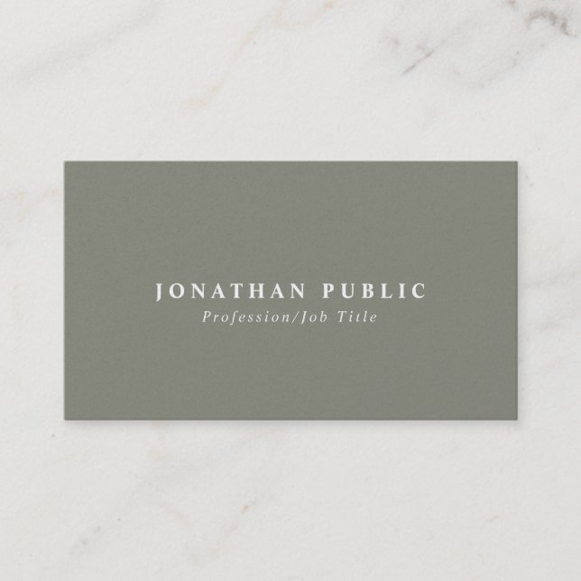 Professional Creative Plain Pearl Finish Luxury Business Card (Front)