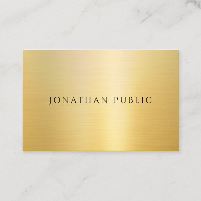 Professional Creative Template Elegant Faux Gold Business Card (Front)