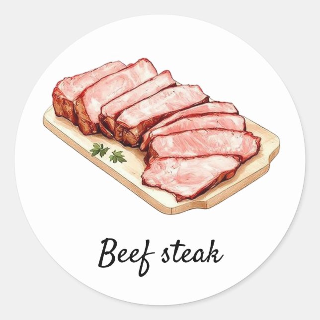 Professional Custom Beef steak Wedding Meal Choice Classic Round Sticker (Front)