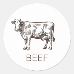 Professional Custom Beef Wedding Meal Choice   Cla Classic Round Sticker