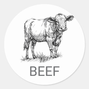 Professional Custom Beef Wedding Meal Choice   Cla Classic Round Sticker