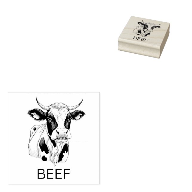 Professional Custom Beef Wedding Meal Choice   Rubber Stamp (Stamped)