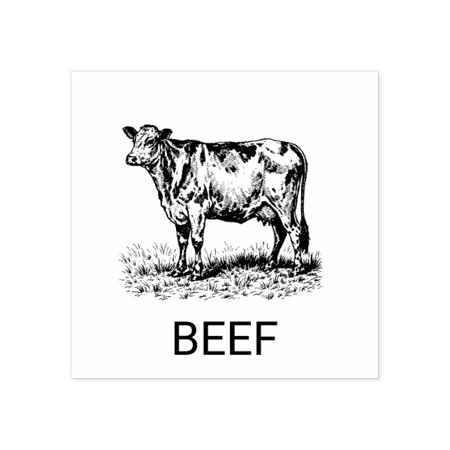 Professional Custom Beef Wedding Meal Choice   Rubber Stamp (Imprint)