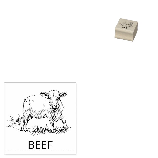 Professional Custom Beef Wedding Meal Choice   Rubber Stamp (Stamped)