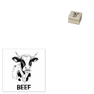 Professional Custom Beef Wedding Meal Choice Rubber Stamp