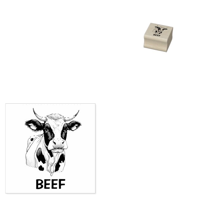Professional Custom Beef Wedding Meal Choice   Rubber Stamp (Stamped)