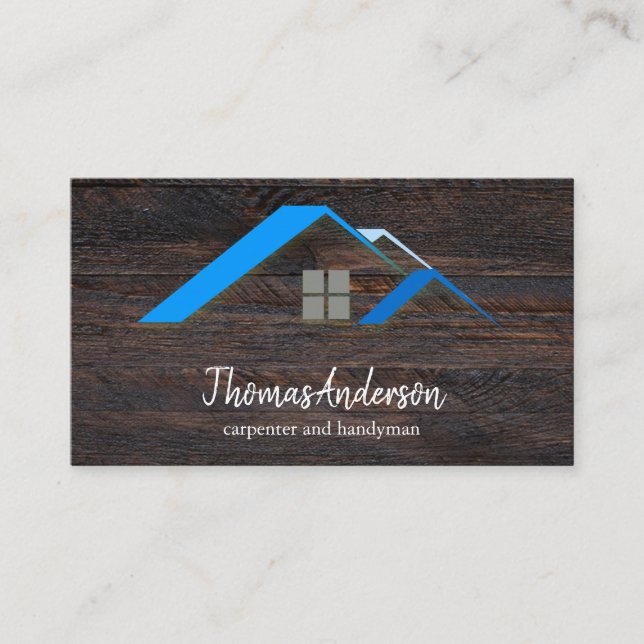 Professional Custom Black Building Construction  Business Card (Front)