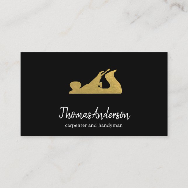 Professional Custom Black Building Construction  Business Card (Front)