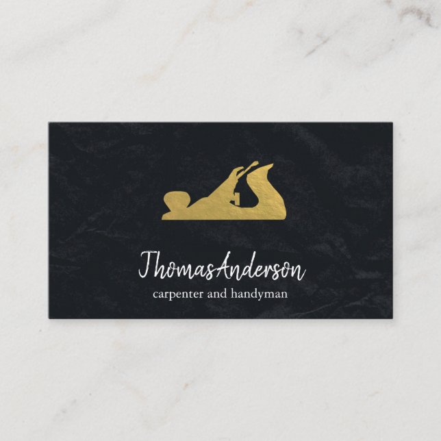 Professional Custom Black Building Construction  Business Card (Front)