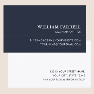 Professional Custom Business Card Blue-black White