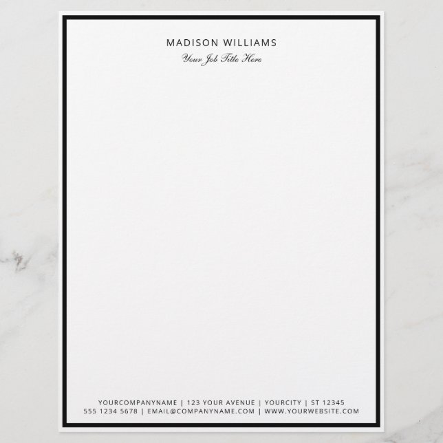 Professional Custom  Business Custom Letterhead (Front)