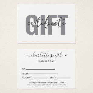 Professional Custom  Business Gift Certificates