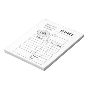 Professional custom business invoice notepad