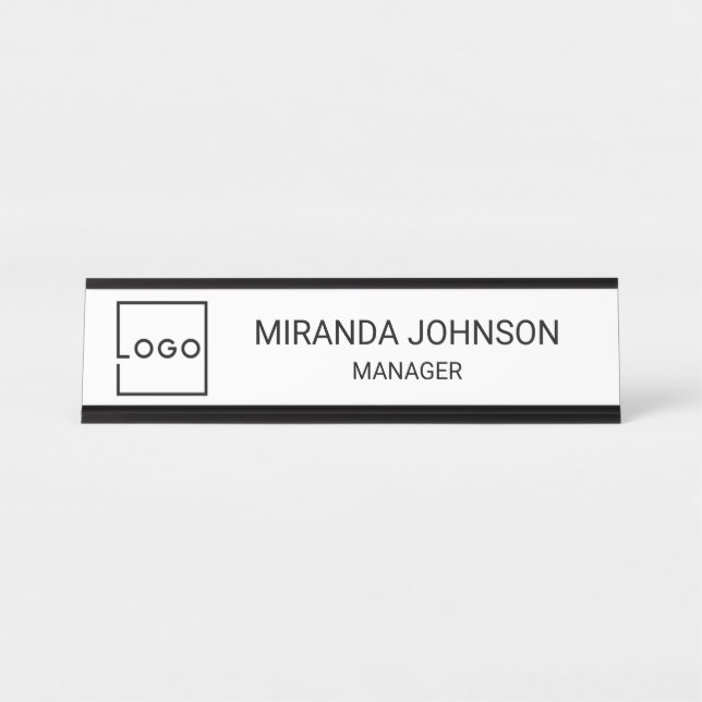 Professional Custom Business Logo Desk Name Plate (Front)