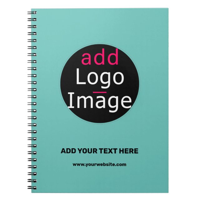 Professional Custom Business Logo Fresh Mint Hue Notebook (Front)