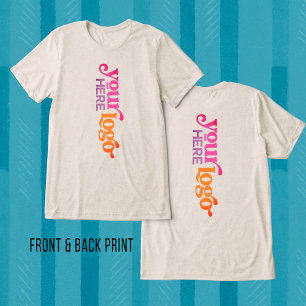 Professional Custom Business Logo Front Back Print Tri-Blend Shirt