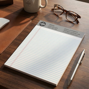 Professional Custom Business Logo Grey Notepad