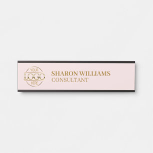 Professional Custom Business Logo Job Title Pink Door Sign
