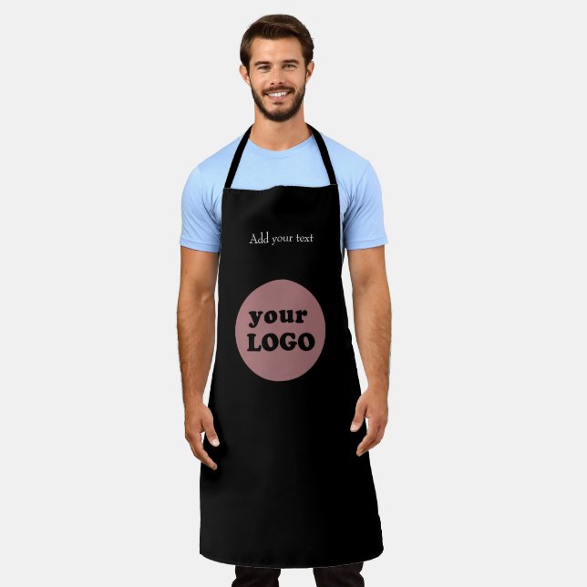Professional Custom Business Logo Modern Black Apron (Worn)