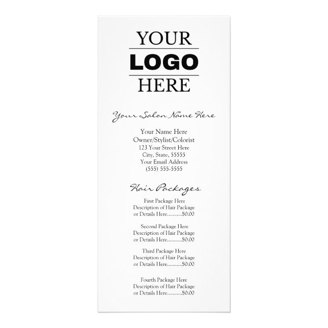 Professional Custom  Business Rack Card (Front)