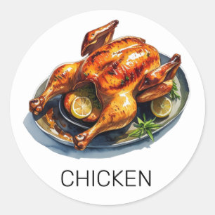Professional Custom Chicken Wedding Meal Choice    Classic Round Sticker