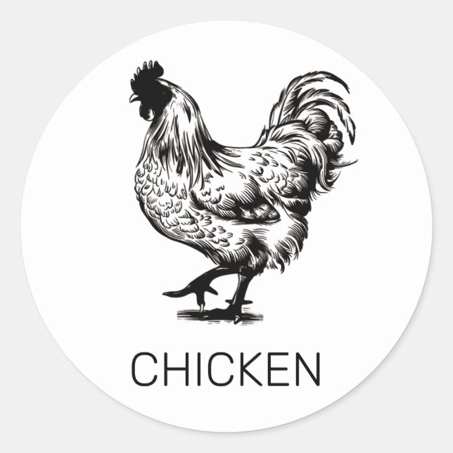 Professional Custom Chicken Wedding Meal Choice    Classic Round Sticker (Front)