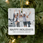 Professional Custom Christmas Gifts For Clients Ceramic Ornament<br><div class="desc">Show your appreciation this holiday season with the Professional Custom Christmas Gifts For Clients Ceramic Ornament. Perfect for promotional gifts, this ornament offers a sophisticated and classy touch to your company’s holiday gestures. The black and white design provides an elegant, minimalistic aesthetic that aligns with any corporate style, making it...</div>