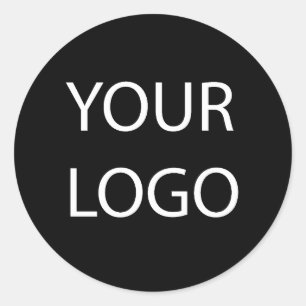 Professional Custom Company Logo Business Black Classic Round Sticker