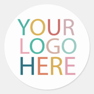 Professional Custom Company Logo Business Black    Classic Round Sticker