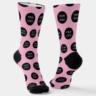 Professional Custom Company Logo Business pink Socks
