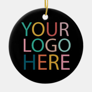 Professional Custom Company Logo Business White Ceramic Ornament