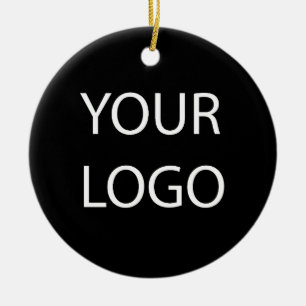 Professional Custom Company Logo Business White    Ceramic Ornament