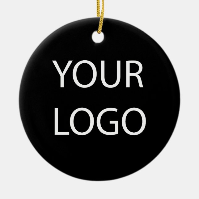Professional Custom Company Logo Business White    Ceramic Ornament (Front)
