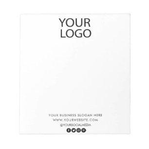 Professional Custom Company Logo Business White Notepad