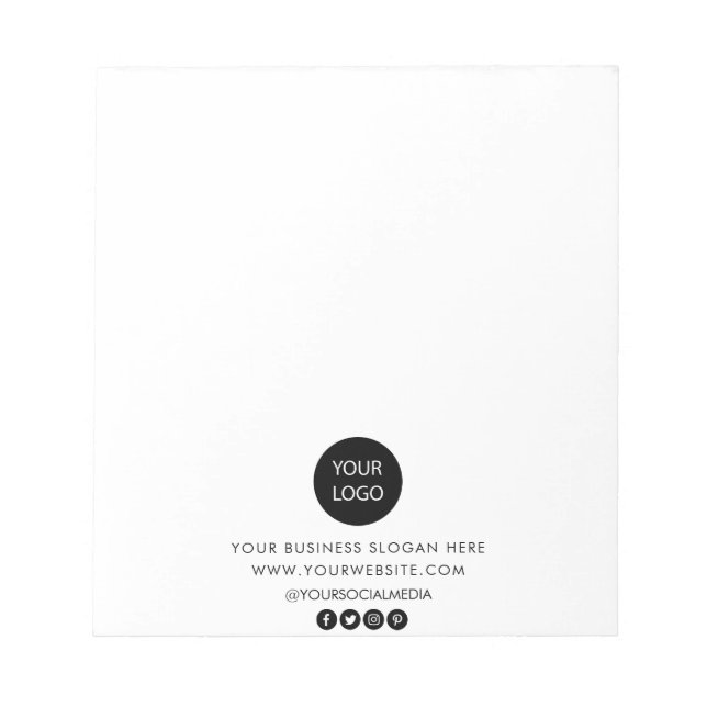 Professional Custom Company Logo Business White Notepad (Front)