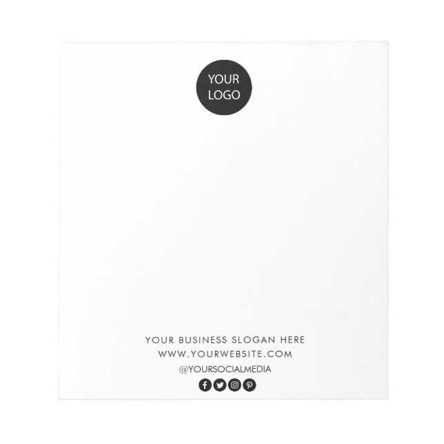 Professional Custom Company Logo Business White Notepad (Front)